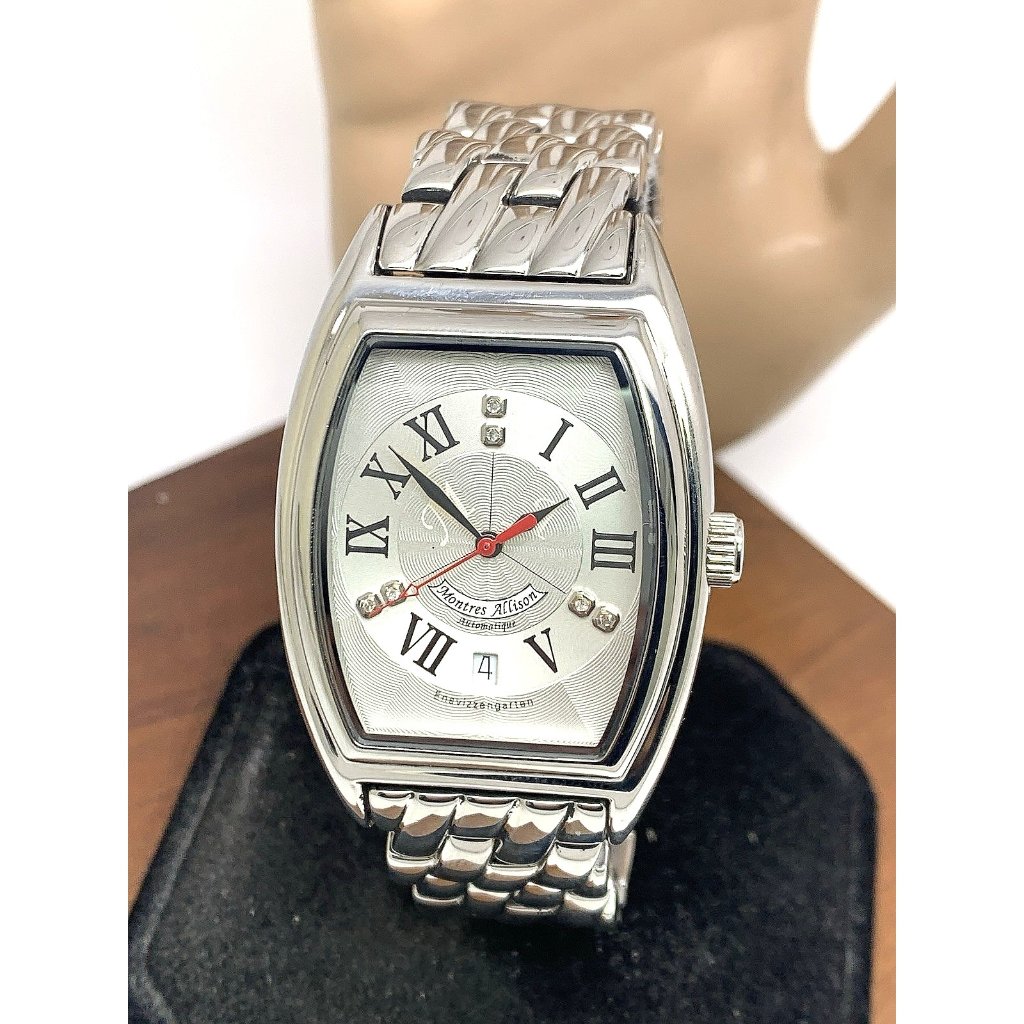 Montres Allison Mens Watch Swiss Automatic Diamond Silver Dial Limited Edition